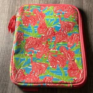 Lilly Pulitzer Flamingo Print Tablet Sleeve Size 10.5”x8.25”